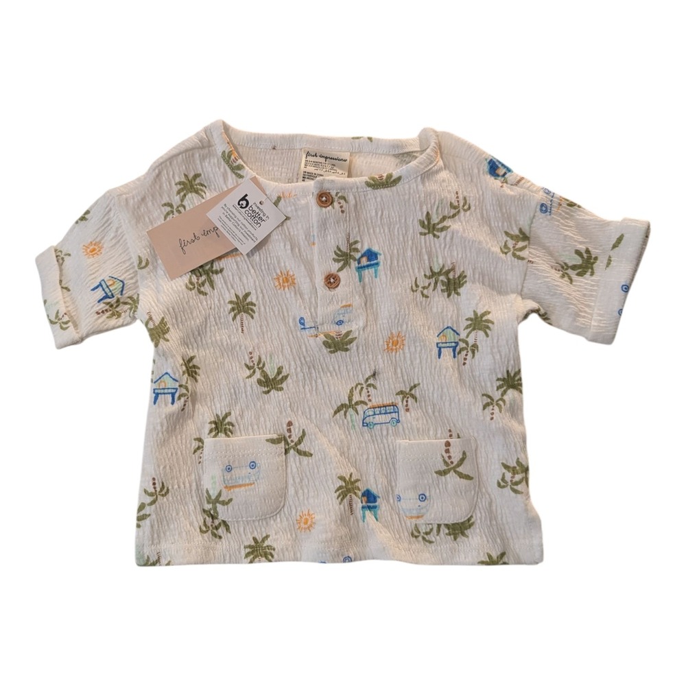 BBC-1 First Impressions Vacation-Print Top Baby Boys 3-6M - Multicolor‎